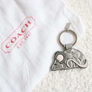 Rare Y2K Coach Leather Embossed Mouse Keychain/Bag Charm